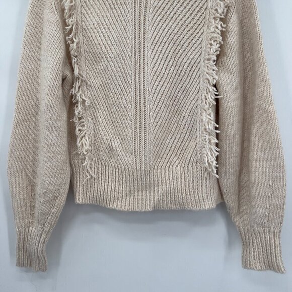 Ann Taylor Women's Long Sleeve Fringe Ribbed Turtleneck Sweater Women's M - Picture 4 of 10